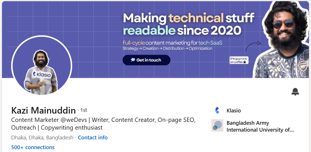 Kazi's LinkedIn Profile Makeover